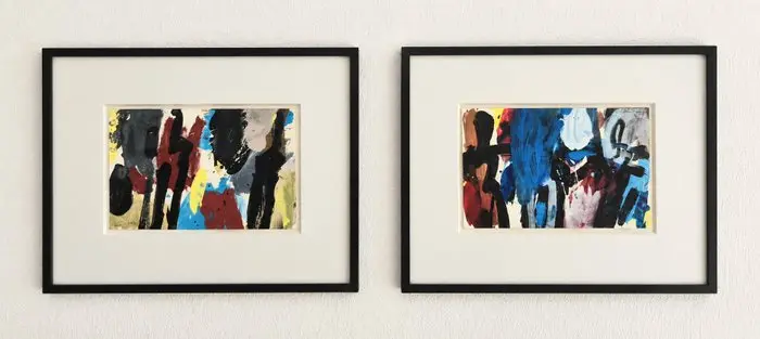 Henning Kürschner (1941) - Werkpaar: Figurinen / Schwarzer Fleck und Ohne Titel