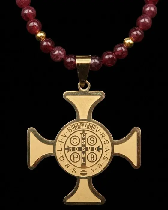 The Exorcism Weapon – Saint Benedict’s Cross – Garnet –...