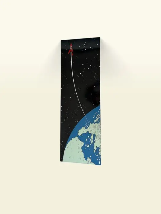 Plaque émaillée « Objectif Lune » - Les Émailleries belges - 97x27cm - Tintin