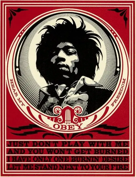 Shepard Fairey (OBEY) (1970) - Jimi Hendrix - Letterpress