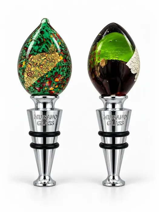 Sculpture, tappi per bottiglie in vetro di murano - 11 cm - 24kt gold
