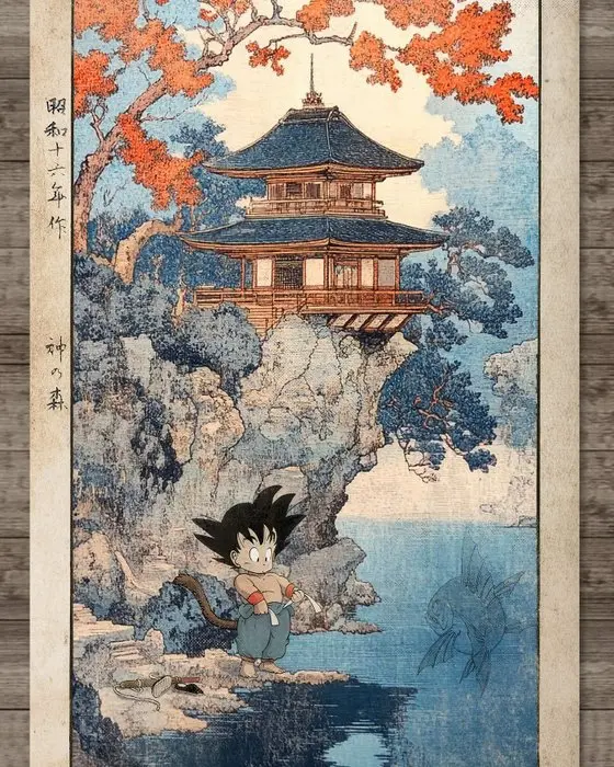 Kodo88 - Goku at the Temple River 悟空、神の森の寺川 - Limited...