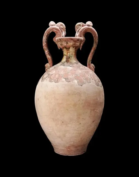 Ancient Chinese Ceramic - Amphora with dragon-shaped...