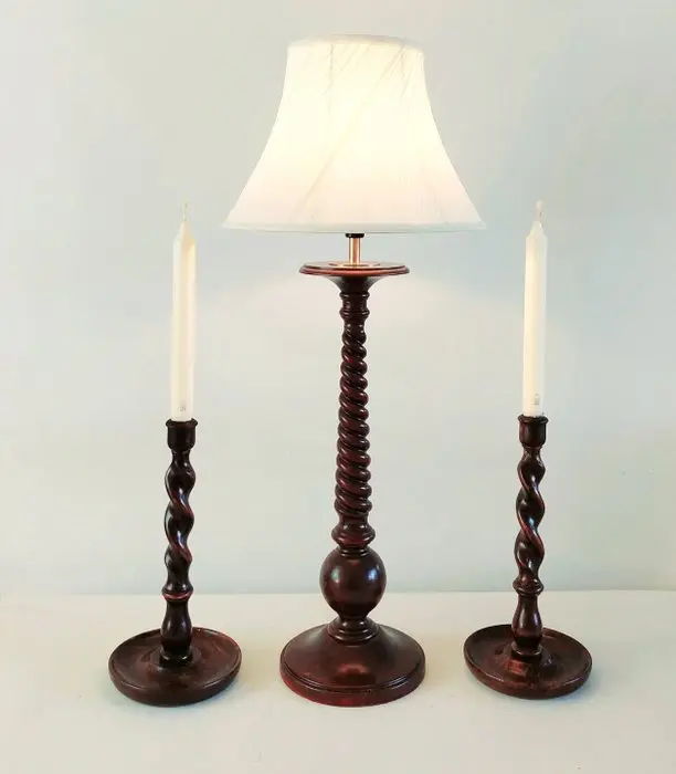 Candleholder Barley Twist Candlesticks and Buffet Lamp...