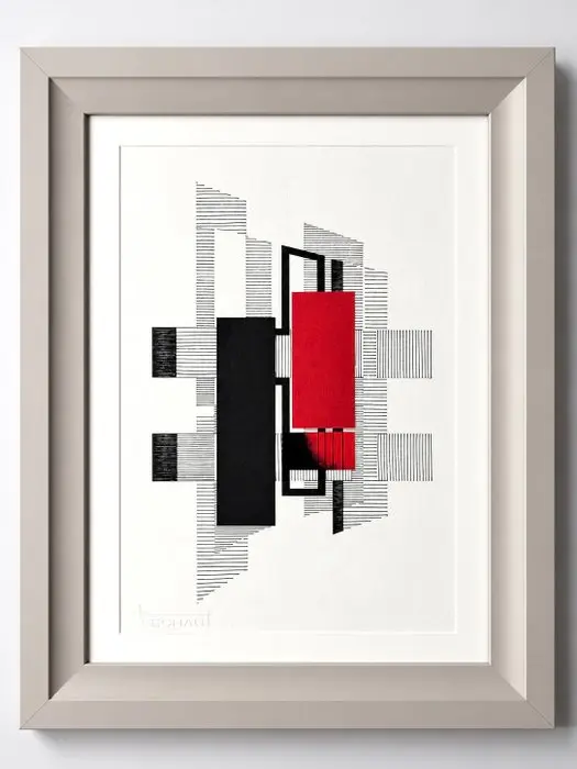 Eugène Eechaut (1928-2019) - Abstract ink composition - framed
