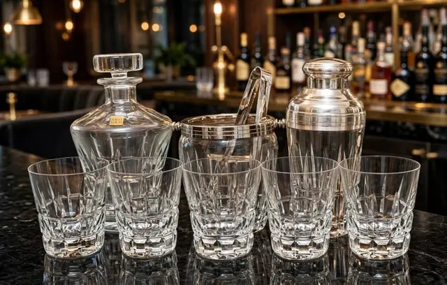 Saint Louis - Drinking service (9) - Manhattan - Crystal, Silverplated