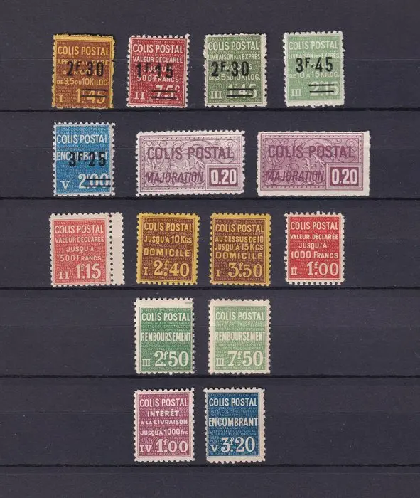 France 1938/1939 - Postal parcels, stamp collection - Yvert n°147 à 173
