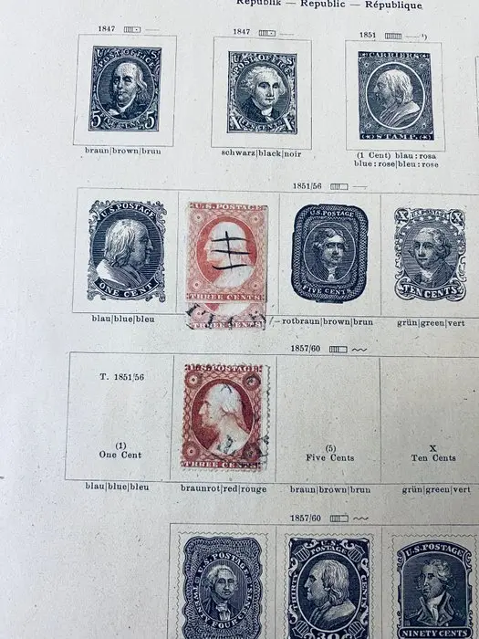 United States - Collection / USA sorter on old album pages