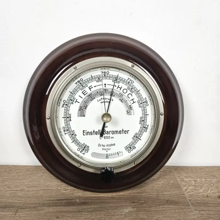 G. Lufft Metallbarometerfabrik Adjustable barometer - Wood, Glass