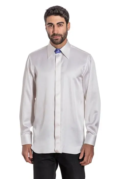 GERLIN - Size 15.75 - 40 - Shirt 100% Silk Ivory - Camicia - Nuovo con etichette
