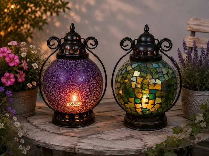 Lamp (2) - glass and metal
