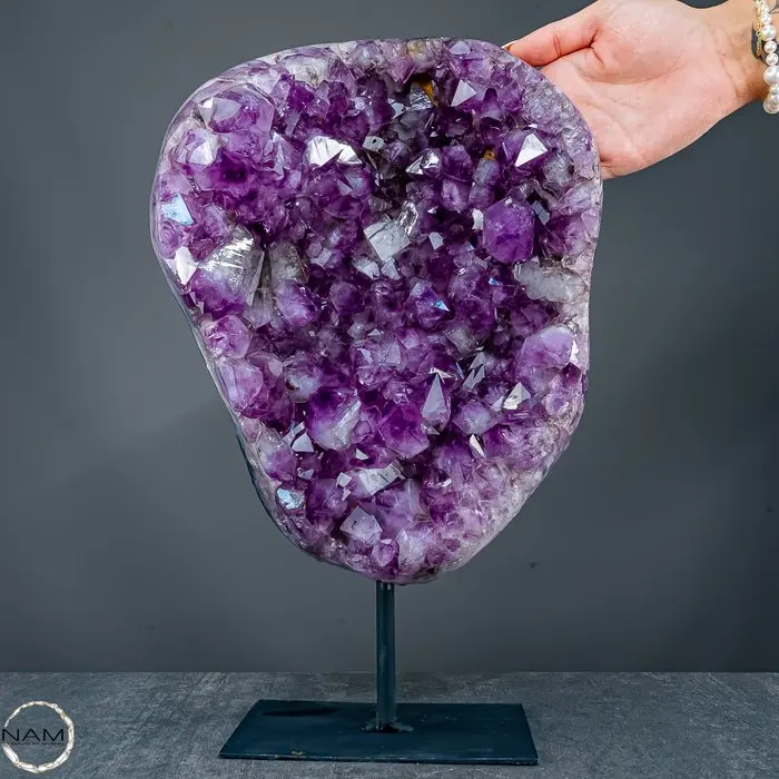 Natural amethyst druse on stand – exclusive one-of-a-kind...