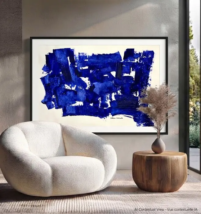Dam Domido - Bleu Soulages - 130x80 cm - White background