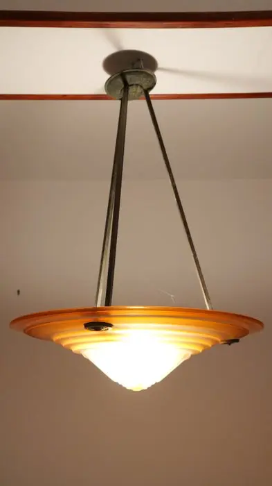 Chandelier - Gilt bronze - Art Deco chandelier