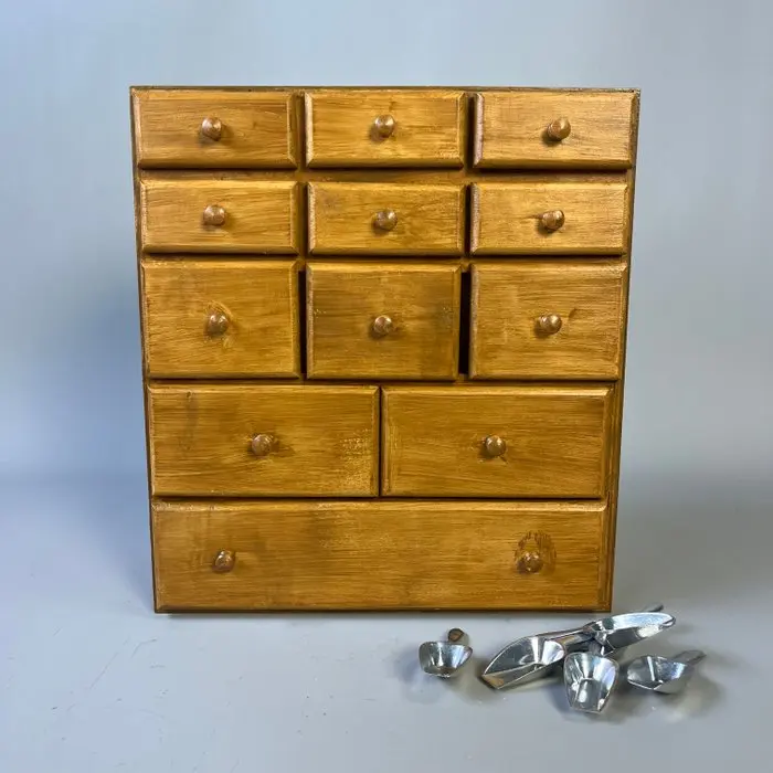 Cabinet - Old wooden cabinet; apothecaries