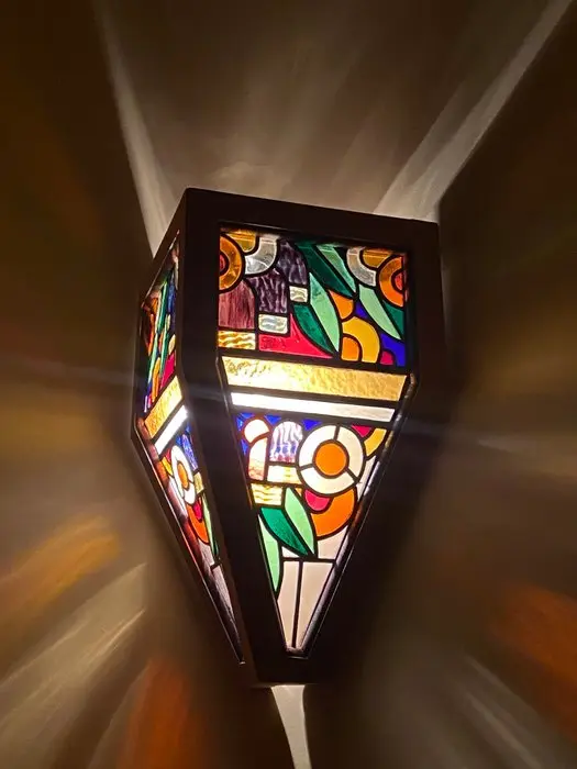 Wall lamp (2) - Mahogany - Art Deco style
