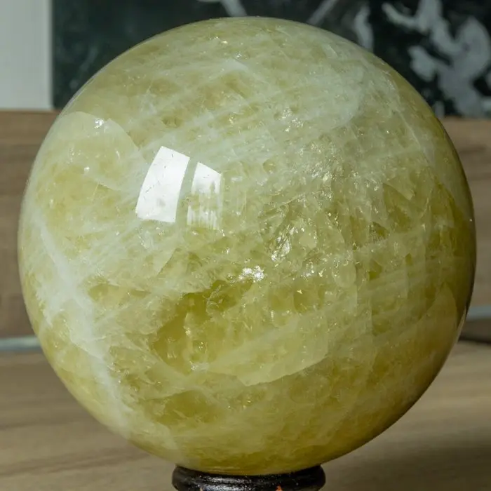 Large Citrine crystal sphere Crystal - Height: 12.5 cm - Width: 12.5 cm- 2870 g