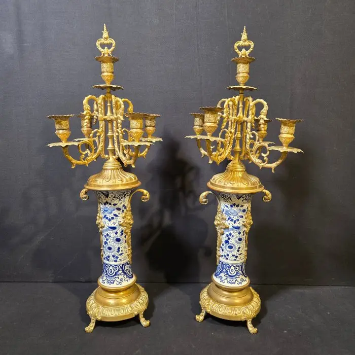 Candelabrum - Gilt bronze - Beautiful candle holders