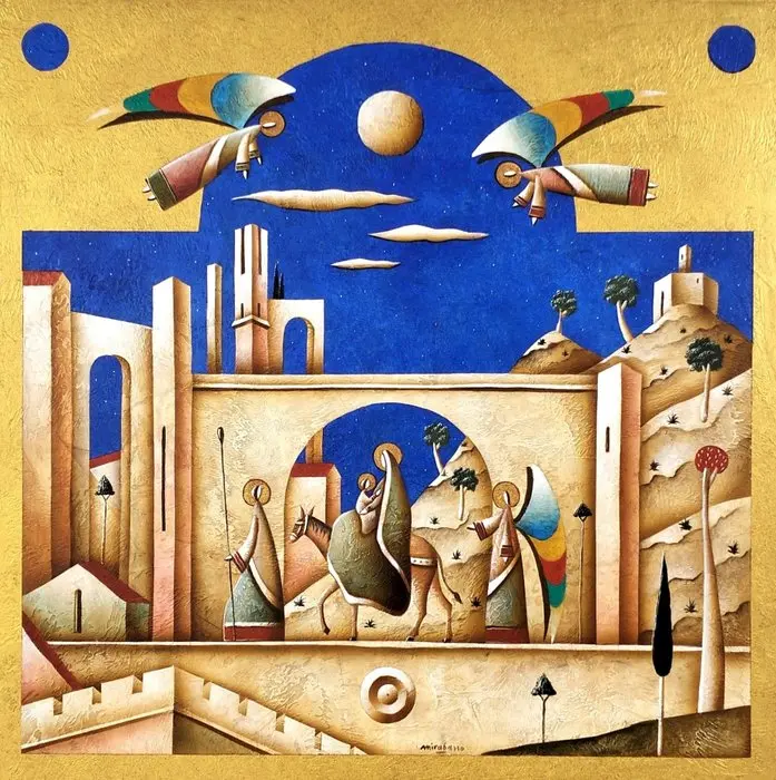 Carlo Mirabasso - "Flight into Egypt" - cm 50x50 (2020)