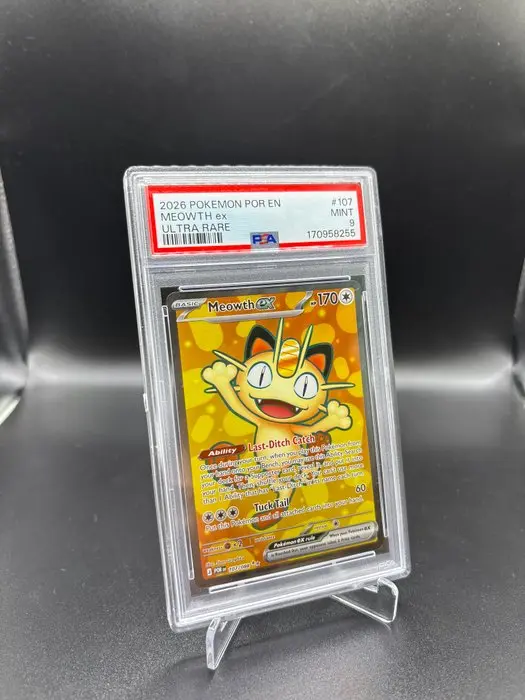 Pokémon - 1 Graded card - Meowth ex 107 Perfect Order Full art - PSA 9