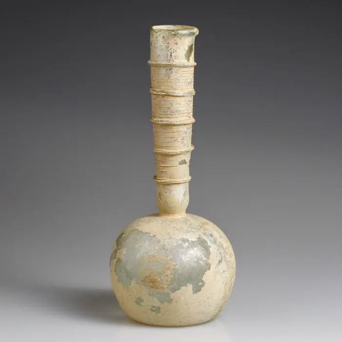 Late Roman/Early Byzantine Glass Large decorated bottle - 200 mm