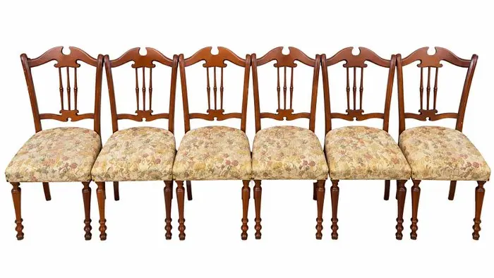 Chair (6) - Wood, Textile