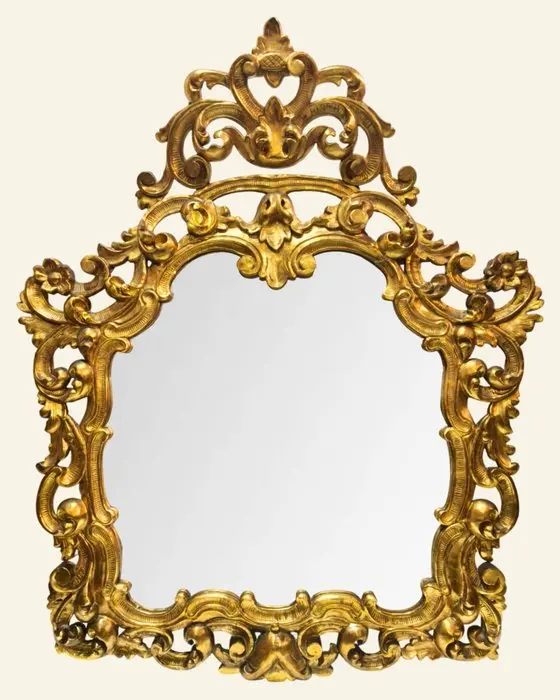 Mirror - Wood - Golden wood, 140 cm