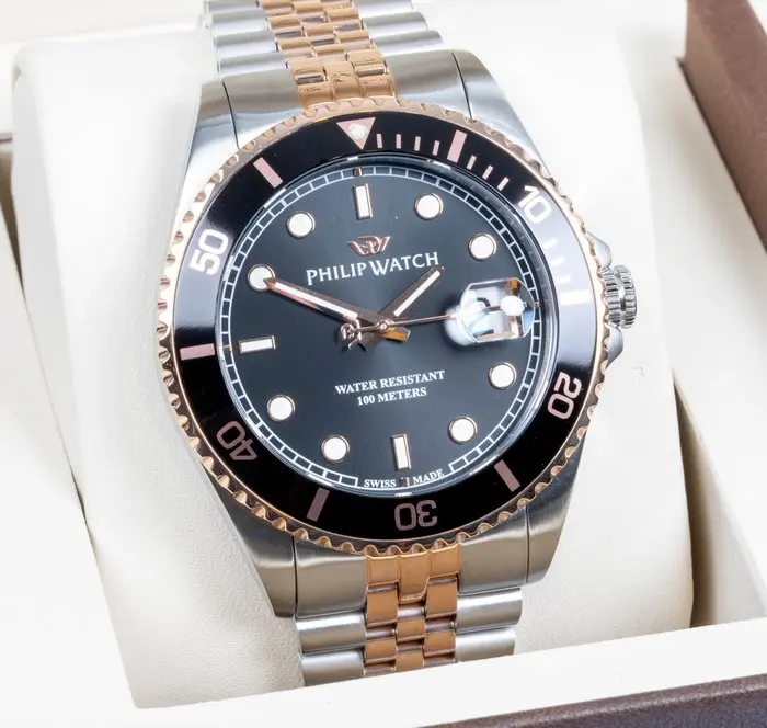 Philip Watch - Caribe Sport - Black/Rose gold - Swiss...