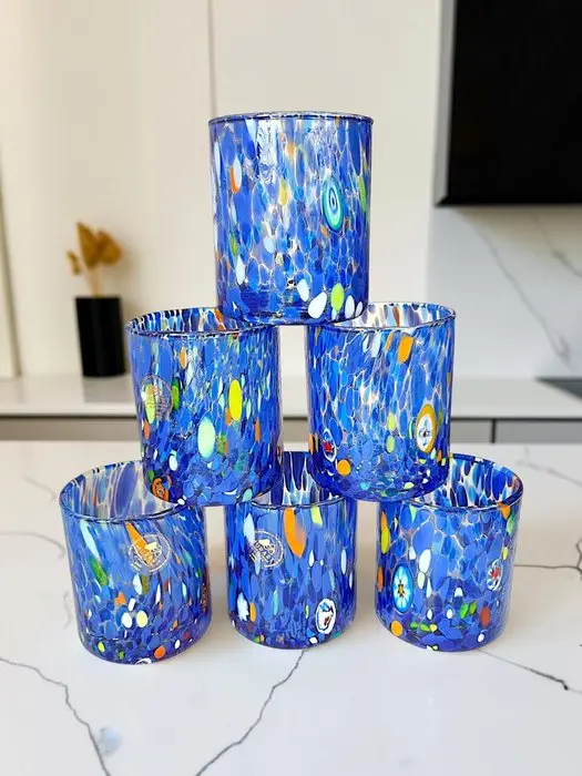 MurArt - Drinking set (6) - Glass - Murrine Millefiori