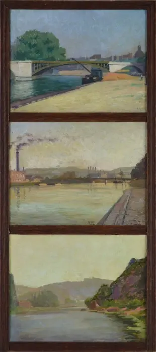 École française début XXᵉ siècle. - Le pont de Sully à Paris, côté rive droite.