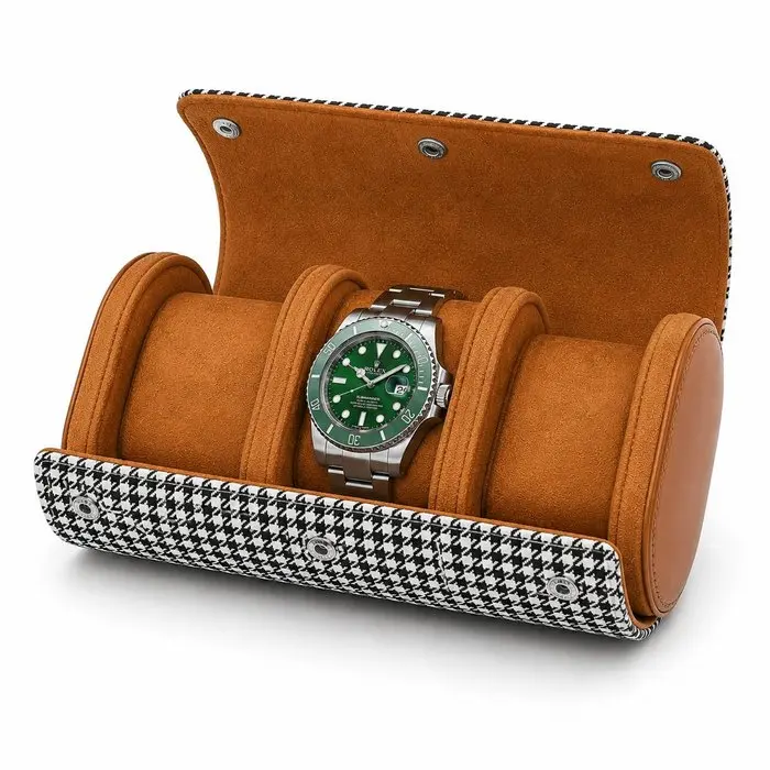 Luxury Pepita Watch Roll – Houndstooth Pattern – Travel...