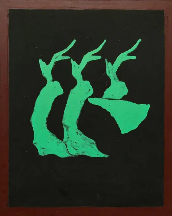 Tano Festa (1938-1988) - Paesaggio su fondo nero, 1974
