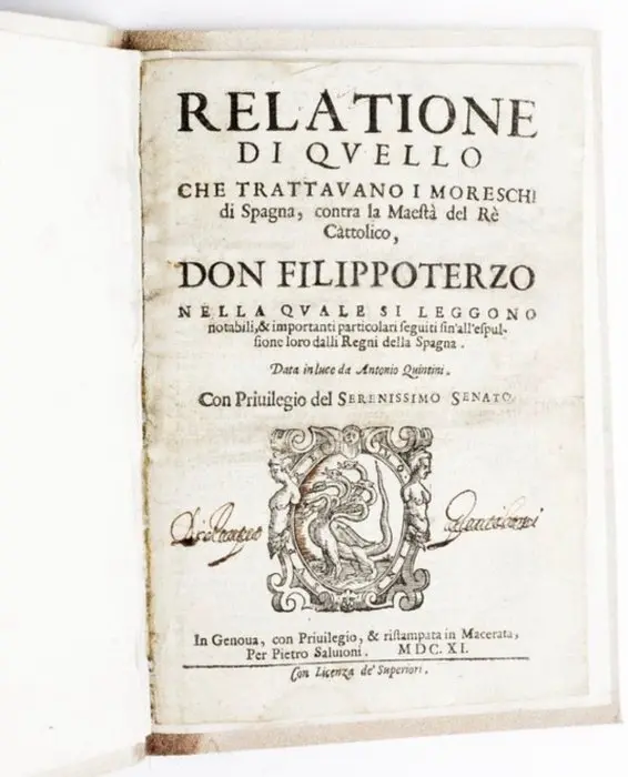 Antonio Quentini - Relationi di quello che trattavano i moreschi di Spagna