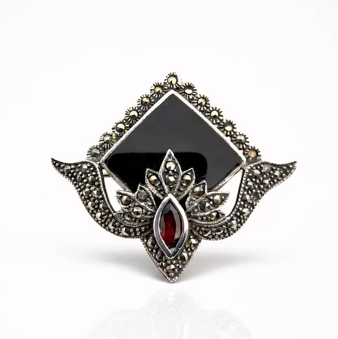 Silver - Brooch - Art Deco Revival