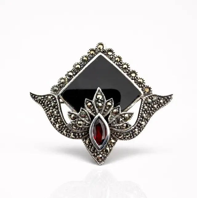 Silver - Brooch - Art Deco Revival