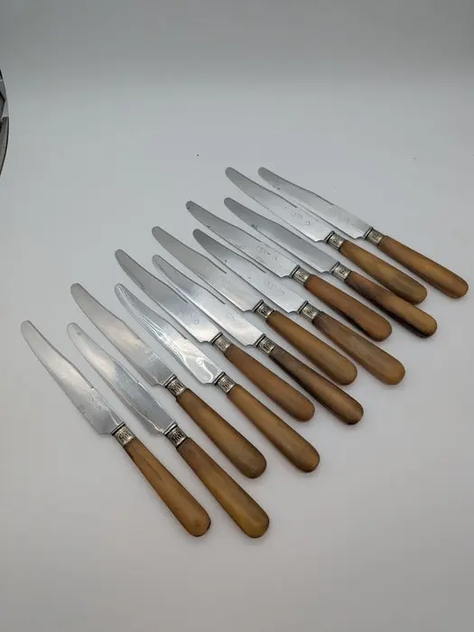Le LÉOPARD - Table knife (12) - Steel, Horn