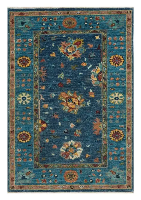 Hand-knotted designer rug with Ziegler Farahan pattern –...