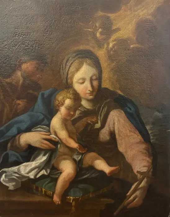 Seguace di Carlo Cignani (XVIII) - Madonna con bambino