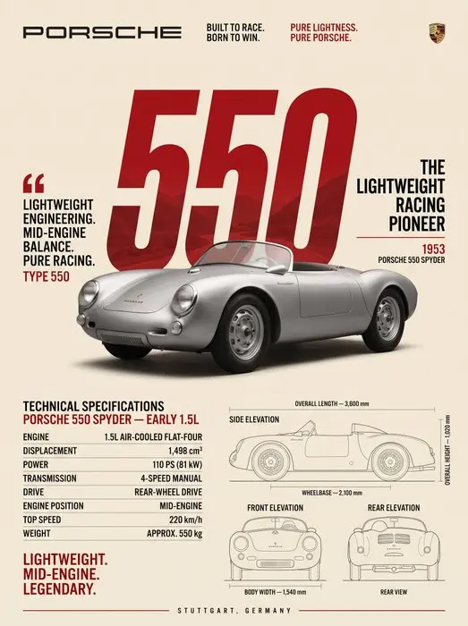 Shmidt.Art - Porsche - Porsche 550 Spyder - 1950s