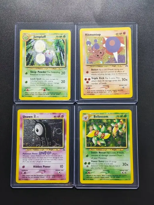 Pokémon - 4 Card - Bellossom Holo - Unown Holo...