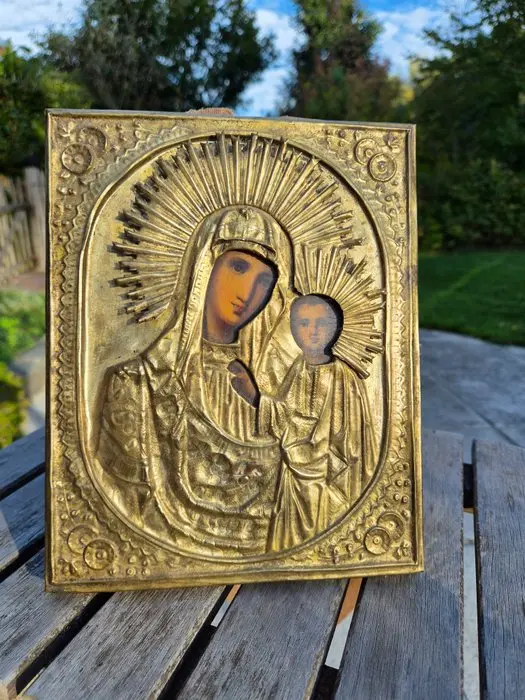 Icon - Mother of God of Kazan - Wood, Metal
