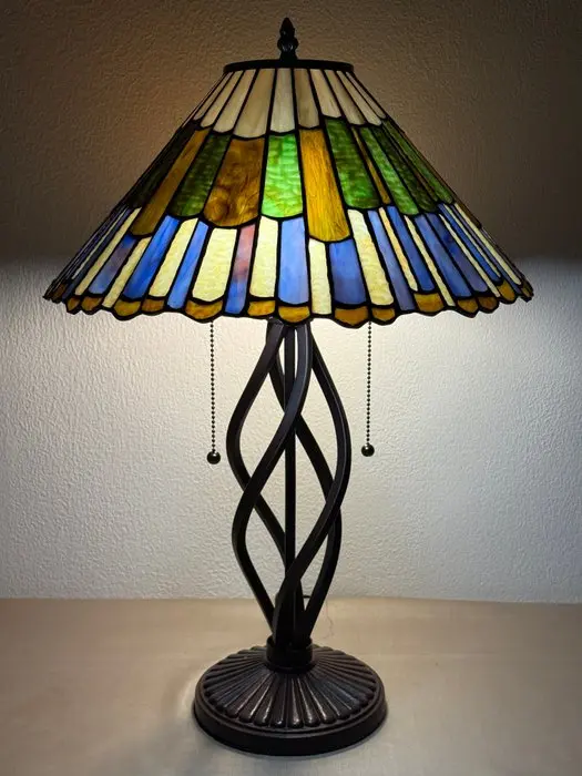 XXL Tiffany stijl tafellamp LUMINOUS MOSAIC lamp met 2...