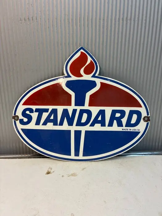 Standard Oil – Torch Logo – Contour enamel advertising...