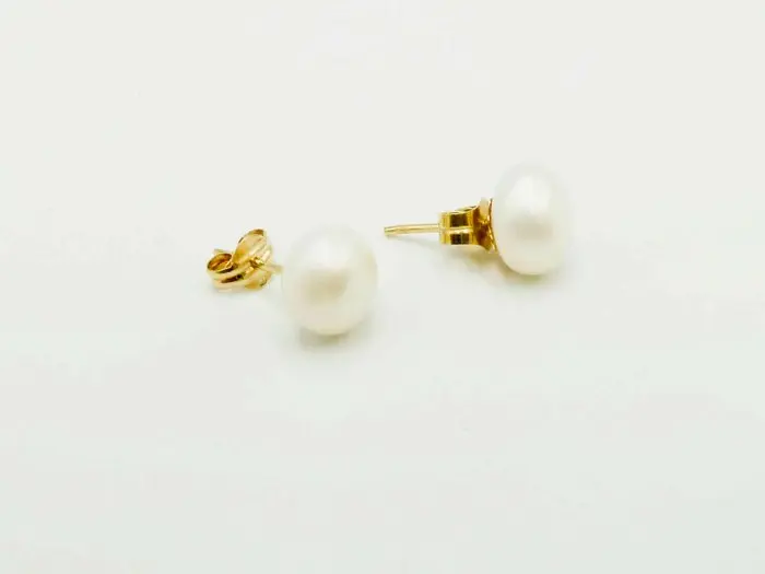 No reserve price - Earrings - 18 kt. Yellow gold Pearl