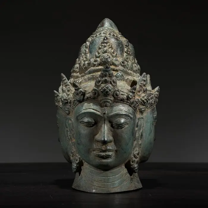 Sculpture, NO RESERVE PRICE - Three Faces, One Self - 22 cm - Bronze
