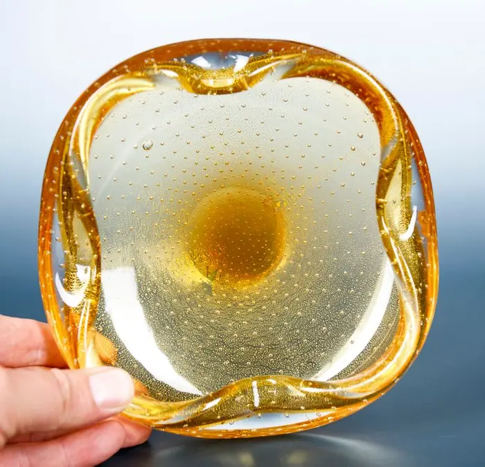 Vintage Murano Glass Gold Dust - Massive 1,7kg - Dish...