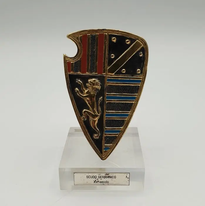 Etruria Firenze - Scudo Germanico in Argento 800 Vermeil...