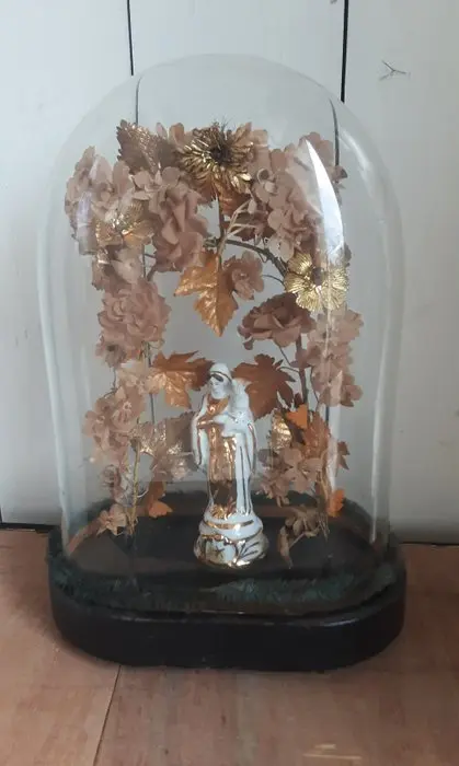 Bell jar - Glass, Wood, Porcelain - 1900-1910