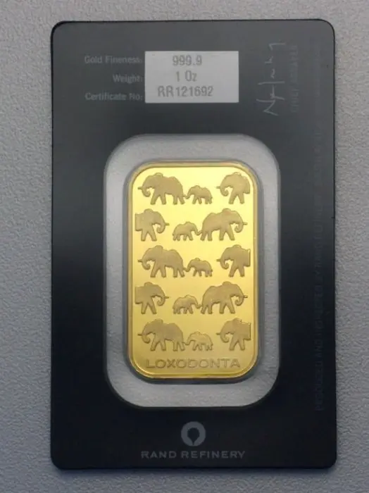 1 Troy Ounce - Gold - Rand Refiner - Elefanten