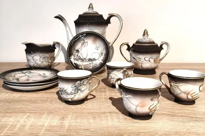 Japan's Dragonware porcelain tea and coffee service with...
